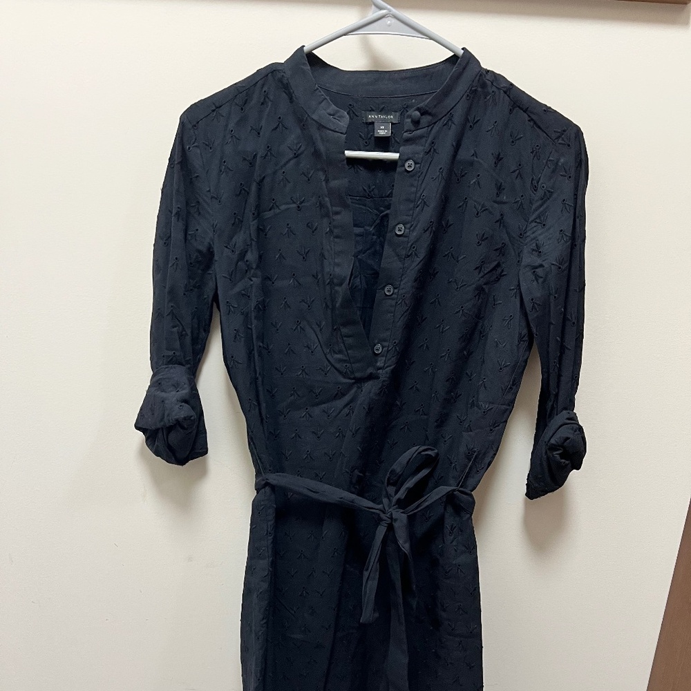 Eyelet shirt dress